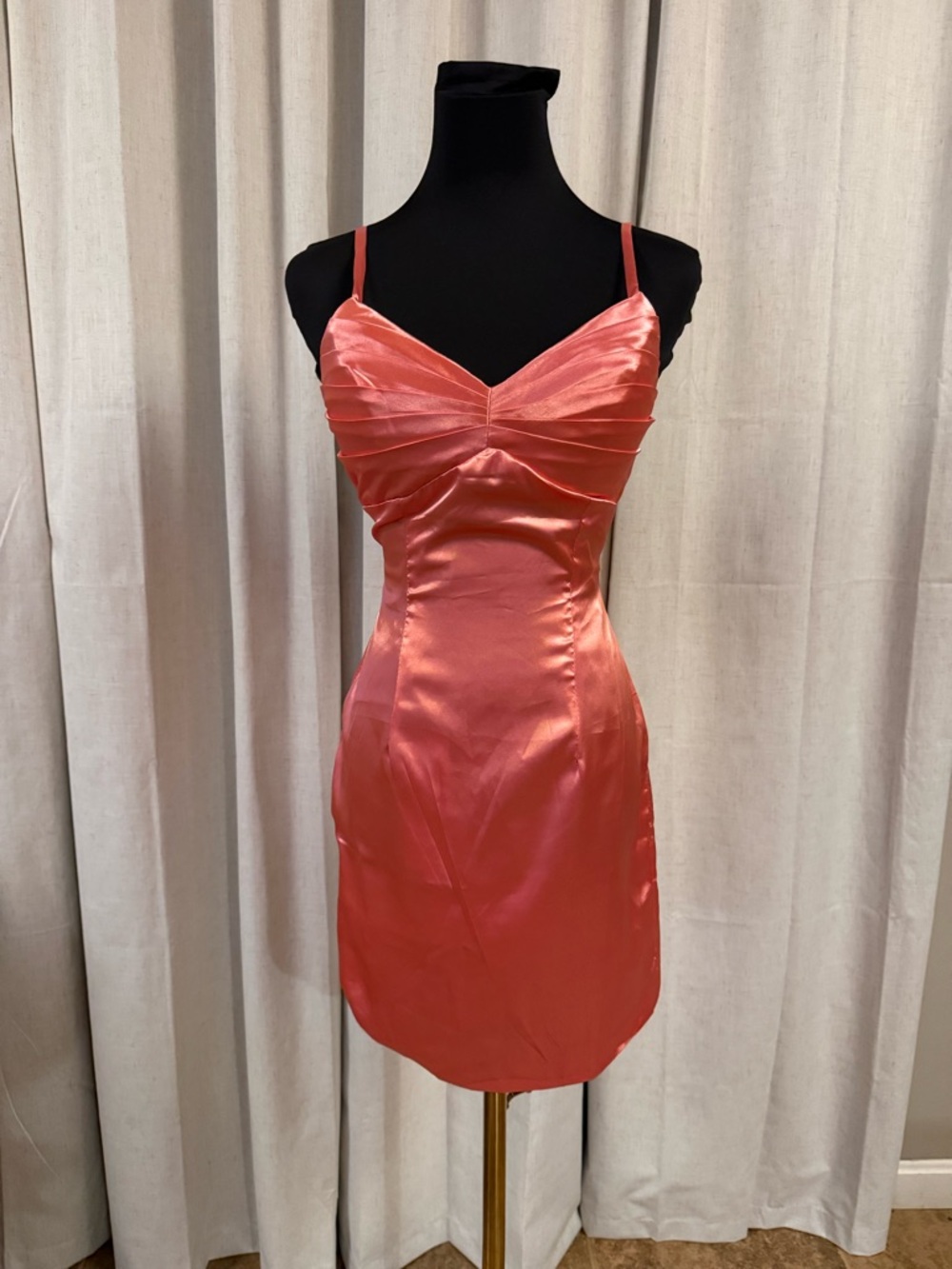 Coral Shorty Dress With Corset Back Size 0 NWT